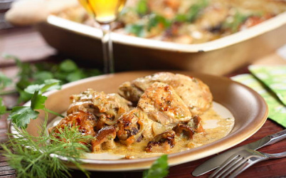 Chicken with White Wine and Crème Fraîche